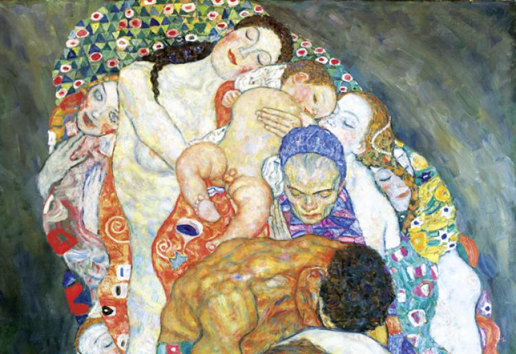 Ausschnitt aus GUSTAV KLIMT, Tod und Leben, 1910/11, umgearbeitet 1915/16 © Leopold Museum, Wien, Foto: Leopold Museum, Wien / Manfred Thumberger