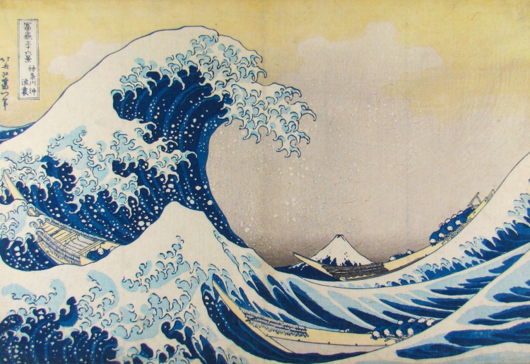 Katsushika Hokusai, Unter der Welle bei Kanagawa, aus der Serie: 36 Ansichten des Berges Fuji, um 1830 © Sammlung Leopold II