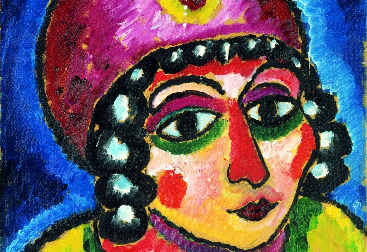 Alexej von Jawlensky, Girl’s Head with Red Turban and Yellow Clasp (Barbarian Princess), c. 1912 © Courtesy of Osthaus Museum Hagen & Institut für Kulturaustausch, Tübingen