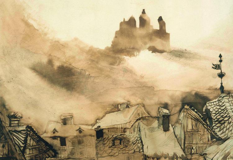 Victor Hugo, Burg und Schloss von Vianden im Mondschein, 1871, Maisons de Victor Hugo, Paris / Guernese © Foto: Maisons de Victor Hugo/Roger-Viollet