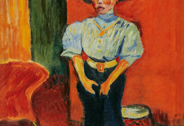 MAX PECHSTEIN, Young Lady with Feather Hat, 1910 © Renate und Friedrich Johenning Stiftung, Photo: Leopold Museum, Vienna/Manfred Thumberger © Pechstein–Hamburg/Tökendorf/Bildrecht Wien, 2019