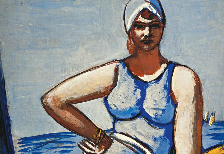 MAX BECKMANN, Quappi in Blau im Boot, 1926/1950 © Sammlung Würth, Foto: Volker Naumann, Schönaich