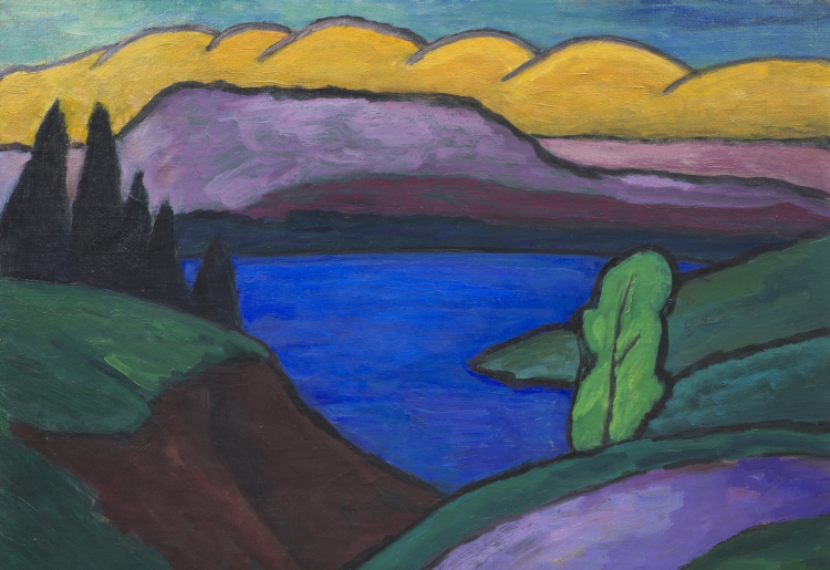 GABRIELE MÜNTER, Der blaue See, 1954 © Lentos Kunstmuseum Linz, Foto: LENTOS Kunstmuseum Linz/Reinhard Haider © Bildrecht, Wien 2023