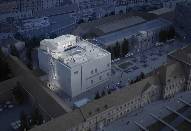 O&O Baukunst, MQ Libelle auf dem Dach des Leopold Museum, 2019 © O&O Baukunst, Foto: O&O Baukunst © Ortner & Ortner, Wien