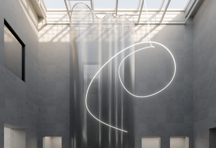 BRIGITTE KOWANZ/EVA SCHLEGEL, Art Installations at the Leopold Museum, Vienna, 2025, Eva Schlegel/ESTATE BRIGITTE KOWANZ, Rendering: D. Minovski © Bildrecht, Wien 2025