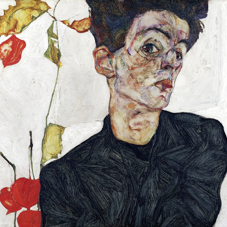 Egon Schiele, Selbstbildnis mit Lampionfrüchten, 1912 © Leopold Museum, Wien, Inv. 454