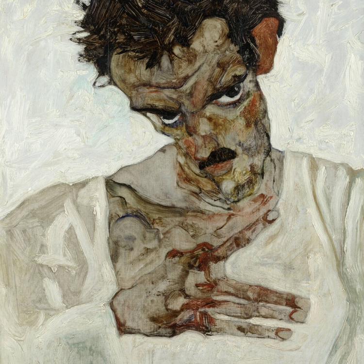 Egon Schiele, Selbstbildnis mit gesenktem Kopf, 1912 © Leopold Museum, Wien, Inv. 462