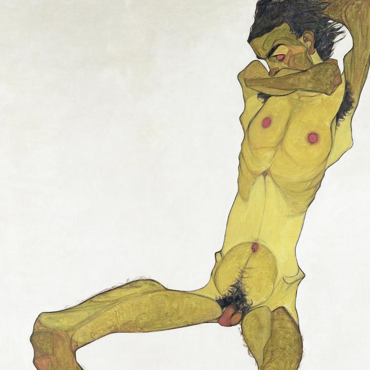 EGON SCHIELE, Sitzender Männerakt (Selbstbildnis), 1910 © Leopold Museum, Wien Foto: Leopold Museum, Wien/ Manfred Thumberger