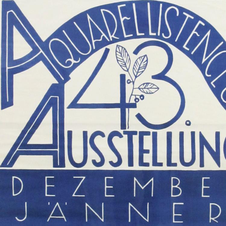 Bertold Löffler | Plakat für die 43. Ausstellung des Aquarellisten-Clubs im Künstlerhaus | 1928 © Leopold Museum, Wien, Inv. 1156