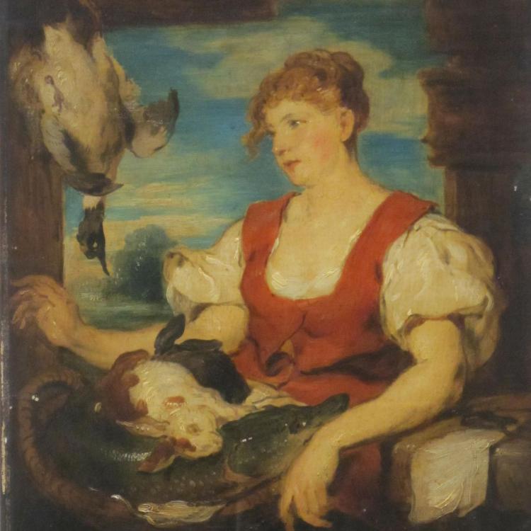 Hans Canon | Die Wildbret- und Fischhändlerin | um 1870 © Leopold Museum, Wien, Inv. 137