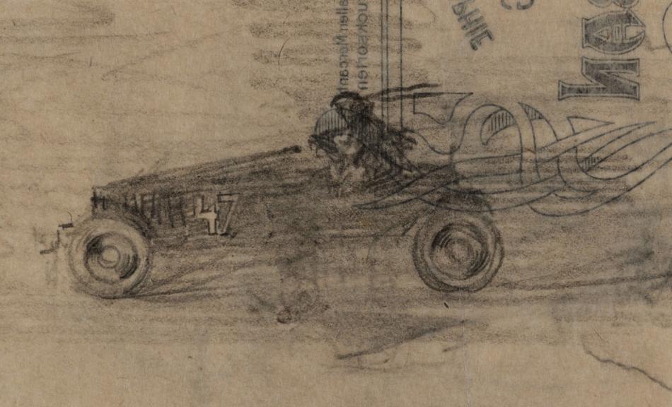 Egon Schiele, Zwei Rennautos, 1906 © Leopold Museum, Inv. 2324