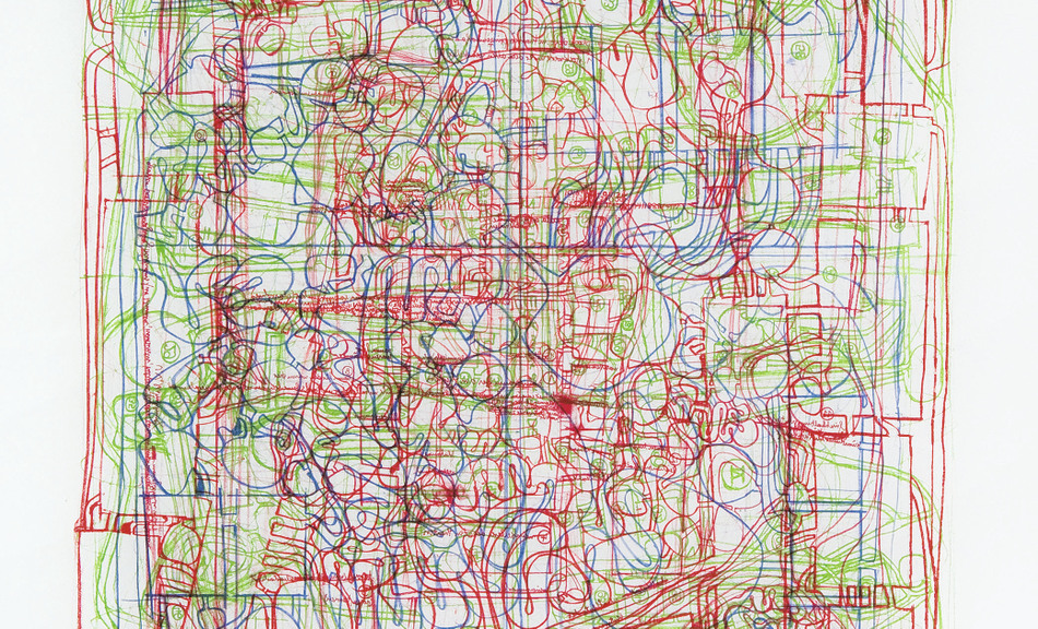 Hermann Nitsch, »O.T.« aus Mappe I »Die Architektur des Orgien Mysterien Theaters«, Auflage 4/35, 1984-87 © Sammlung Galerie Weihergut, Salzburg, VBK Wien, 2011