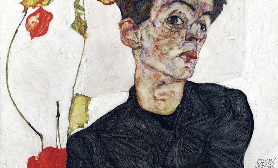 Egon Schiele, Selbstbildnis mit Lampionfrüchten, 1912 © Leopold Museum, Wien, Inv. 454