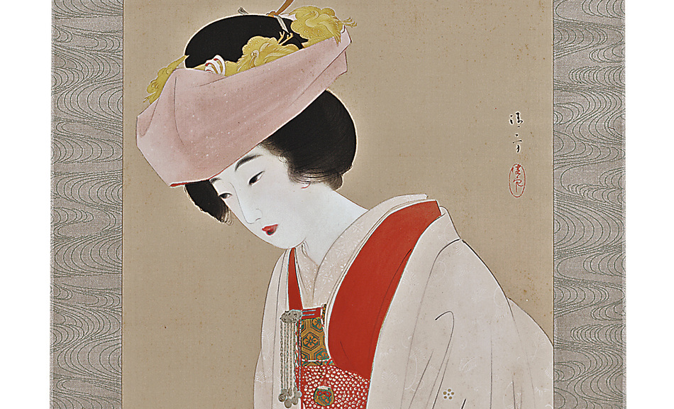 Kaburaki Kiyokata, Rote Pflaume in der Winterkälte, eine Braut © Sammlung Genzō Hattori