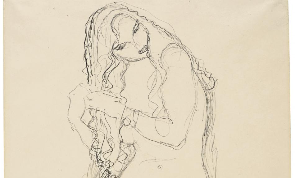 Gustav Klimt, Standing Female Nude with Tilted Head. Study for »Adam and Eve«, c. 1917 © Leopold Museum, Wien, Inv. 1321