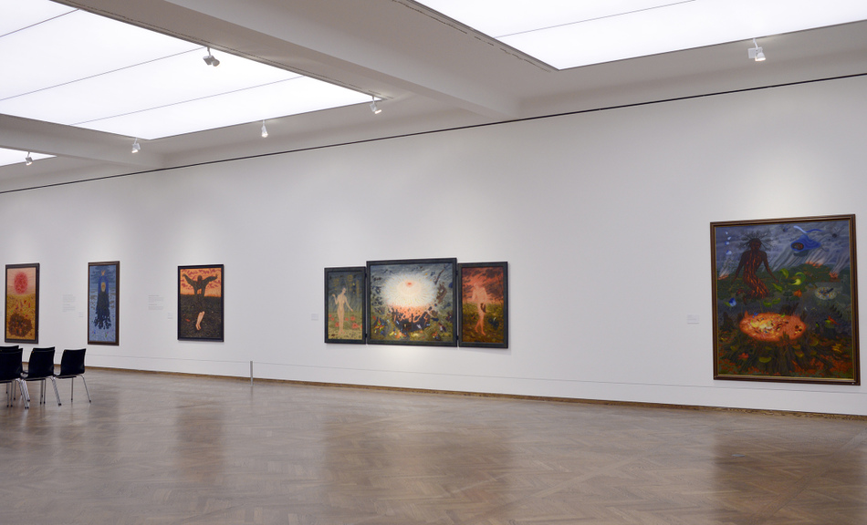 Arik Brauer Ausstellungsansicht 2 © Ausstellungsansicht „ARIK BRAUER“ © Leopold Museum / APA-Fotoservice / Bargad