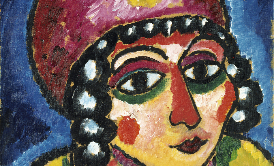 Alexej von Jawlensky, Girl’s Head with Red Turban and Yellow Clasp (Barbarian Princess), c. 1912 © Courtesy of Osthaus Museum Hagen & Institut für Kulturaustausch, Tübingen