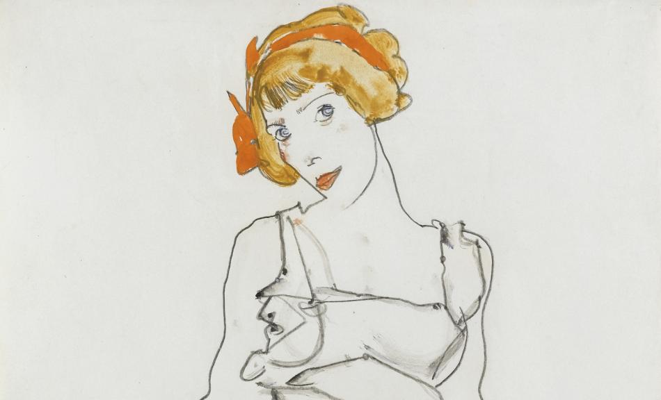 Egon Schiele | Frau in Unterwäsche und Strümpfen (Wally Neuzil) | 1913 © Vermittlung Christie‘s