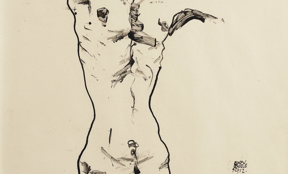 Egon Schiele, Nude Self-Portrait (study for the »Sema« portfolio) | 1912 © Leopold Museum, Vienna, Inv. 1440