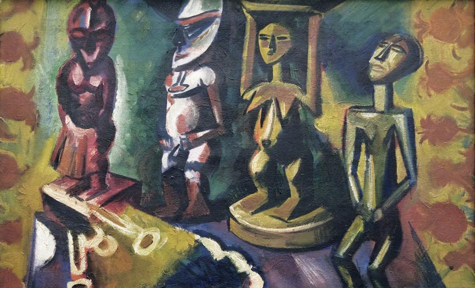 MAX PECHSTEIN, Still Life with Negro Statues | 1918 © Private collection/permanent loan from the Stiftung Schleswig-Holsteinische Landesmuseen Schloss Gottorf © Pechstein Hamburg/Tökendorf/Bildrecht, Wien, 2015