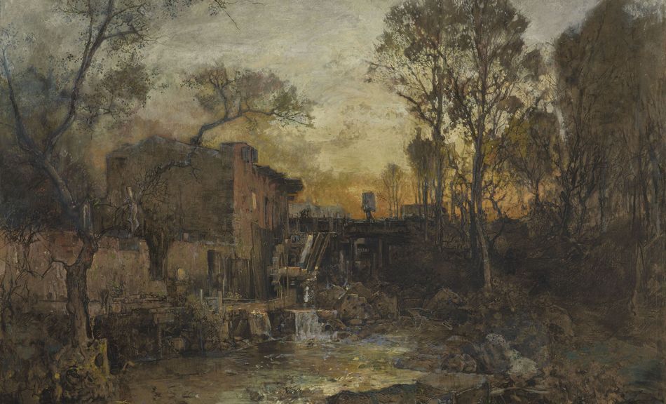 Robert Russ, Mühle mit Abendhimmel, um 1885 © Leopold Museum, Wien, Inv. 2118