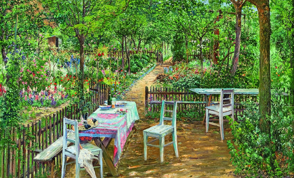 THEODOR VON HÖRMANN, Sommer im Garten, Znaim, um 1893 © Leopold Privatsammlung