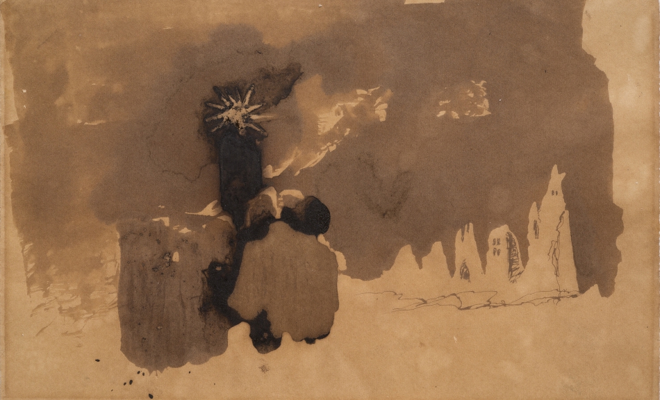 Victor Hugo, Blick auf Türme mit einem Stern im Himmel, Privatsammlung © Institut für Kunstgeschichte der Universität Wien, René Stey