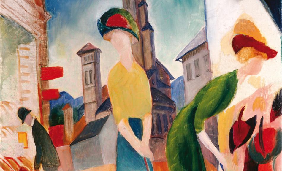 AUGUST MACKE, ZWEI FRAUEN VOR DEM HUTLADEN, 1913 © Courtesy Heidi Horten Collection