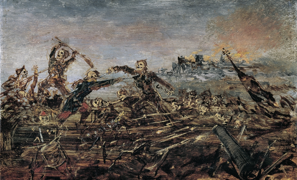 ANTON ROMAKO, DANSE MACABRE ON THE BATTLEFIELD IN FRONT OF BURNING RUINS, 1882/1885 © Belvedere, Vienna