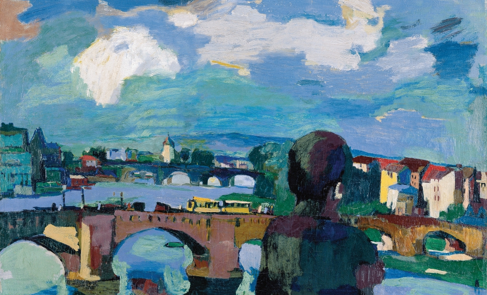 OSKAR KOKOSCHKA, Dresden, Augustusbrücke mit Rückenfigur, 1923 © Museum Folkwang, Essen Foto: Museum Folkwang, Essen/Artothek © Fondation Oskar Kokoschka/Bildrecht Wien, 2019