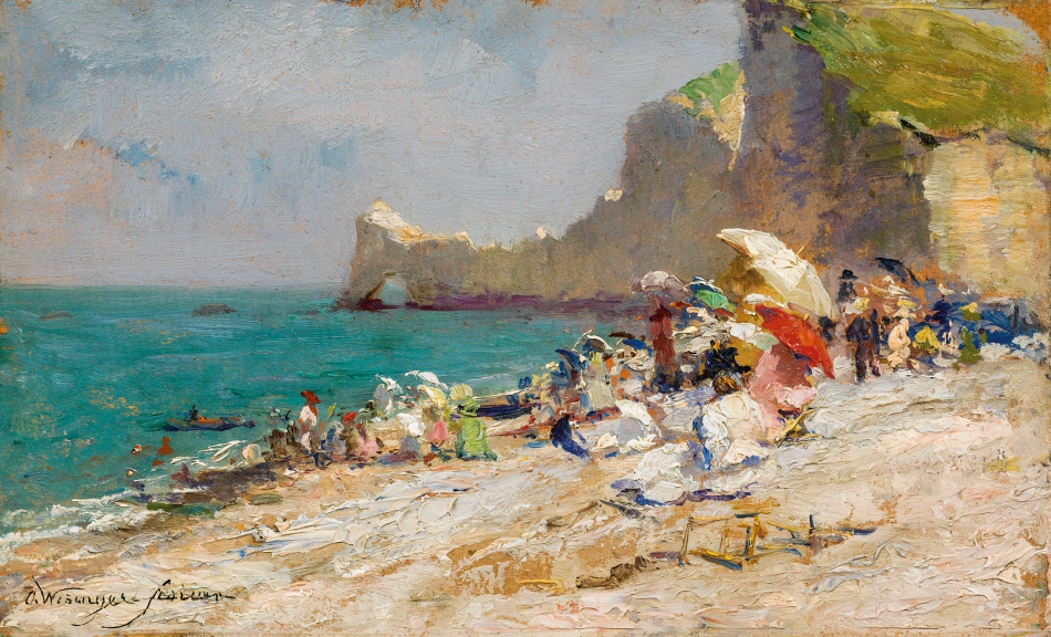 OLGA WISINGER-FLORIAN, The Beach at Étretat (Normandy), 1893/94 © Private collection Photo: Auktionshaus im Kinsky, Vienna
