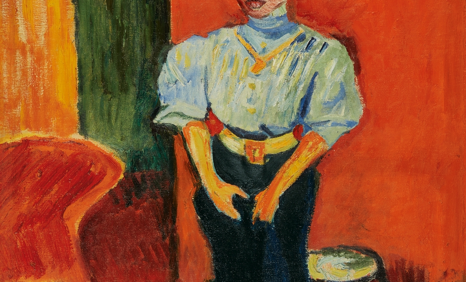 MAX PECHSTEIN, Young Lady with Feather Hat, 1910 © Renate und Friedrich Johenning Stiftung, Photo: Leopold Museum, Vienna/Manfred Thumberger © Pechstein–Hamburg/Tökendorf/Bildrecht Wien, 2019