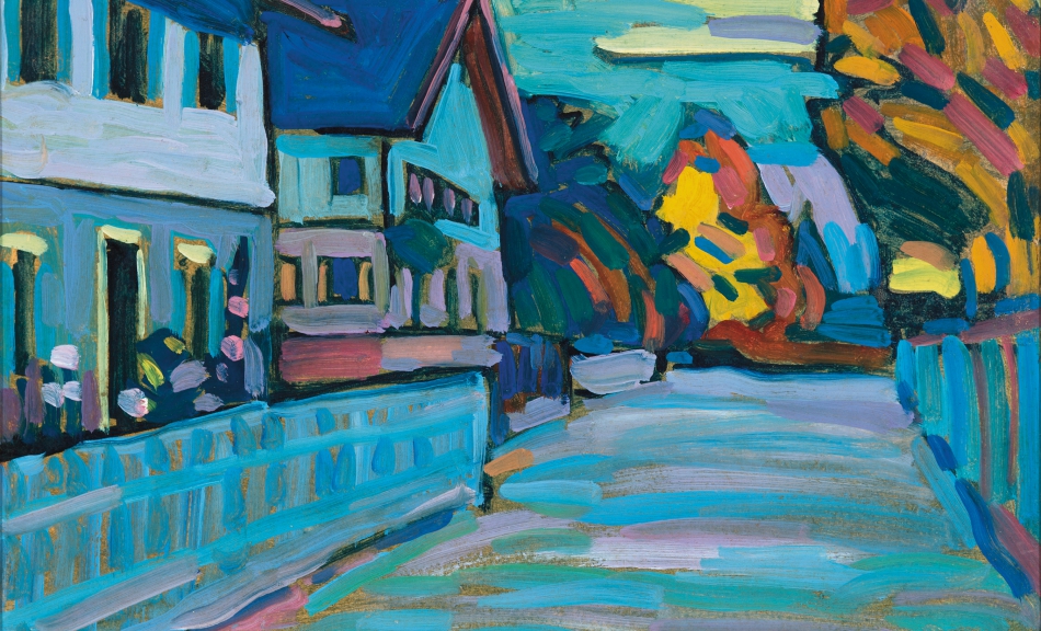 WASSILY KANDINSKY, Murnau – Two Houses, 1908 © Fondazione Gabriele e Anna Braglia, Lugano, Photo: Christoph Münstermann