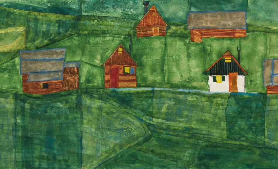 FRIEDENSREICH HUNDERTWASSER, 127 Alpine Huts on Green Spot, 1951 © The Hundertwasser Non-Profit Foundation, Vienna Photo: Leopold Museum, Vienna/Manfred Thumberger © 2020 Namida AG, Glarus, Switzerland