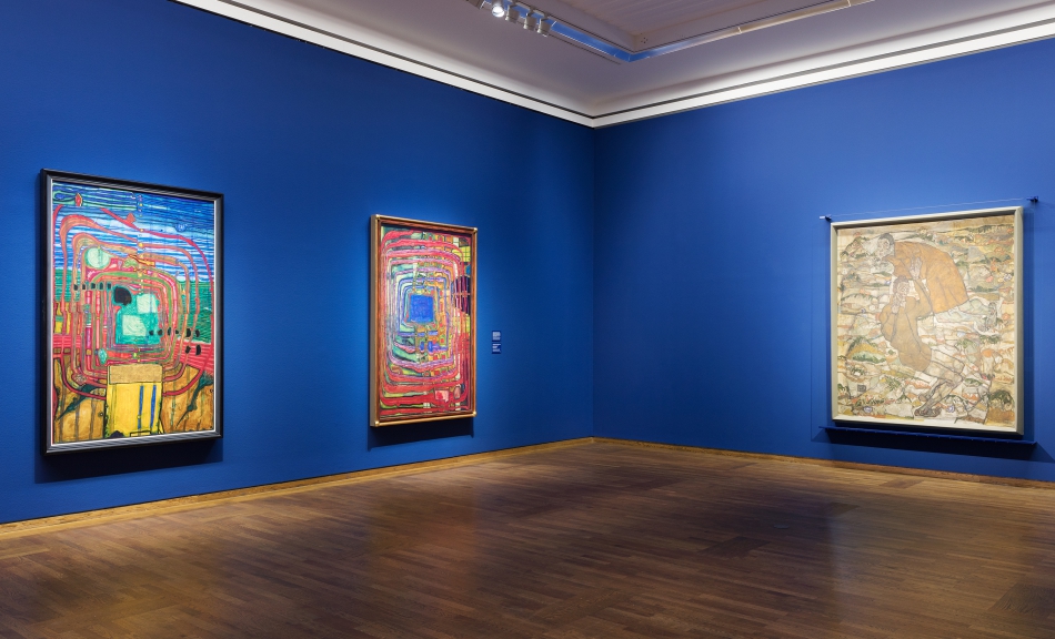 Ausstellungsansicht 5 Hundertwasser – Schiele. Imagine Tomorrow © Leopold Museum, Wien, Foto: Lisa Rastl