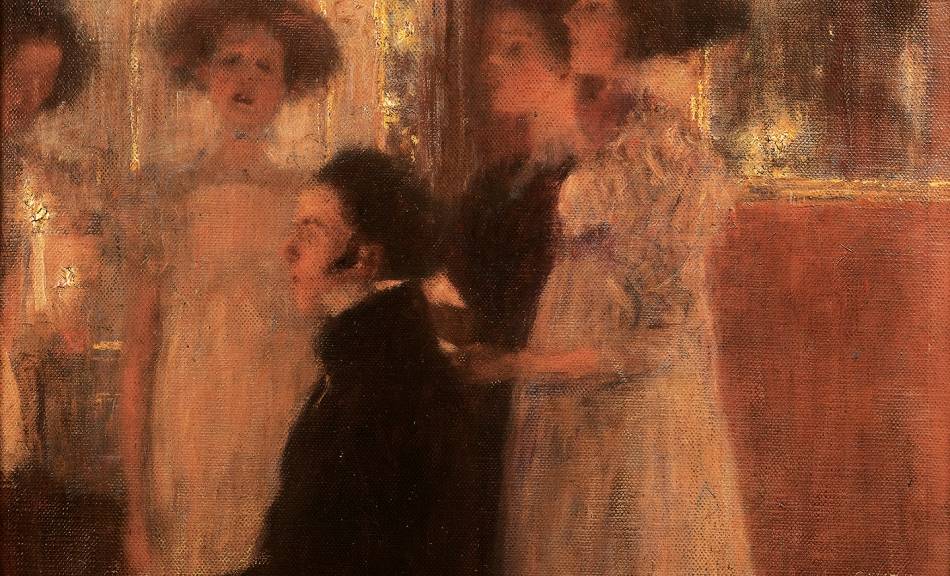 Gustav Klimt, Schubert am Klavier.  Entwurf für den Musiksalon im Palais Dumba, 1896 © Privatsammlung/Dauerleihgabe im Leopold Museum, Wien, Foto: Leopold Museum, Wien/Manfred Thumberger