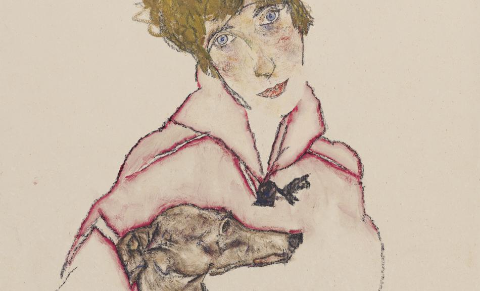 Egon Schiele, Edith Schiele with Greyhound © Privatbesitz