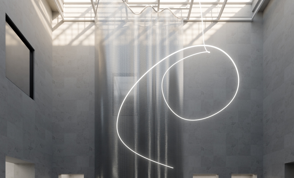 BRIGITTE KOWANZ/EVA SCHLEGEL, Kunstinstallationen im Leopold Museum, Wien, 2025, Eva Schlegel/ESTATE BRIGITTE KOWANZ, Rendering: D. Minovski © Bildrecht, Wien 2025