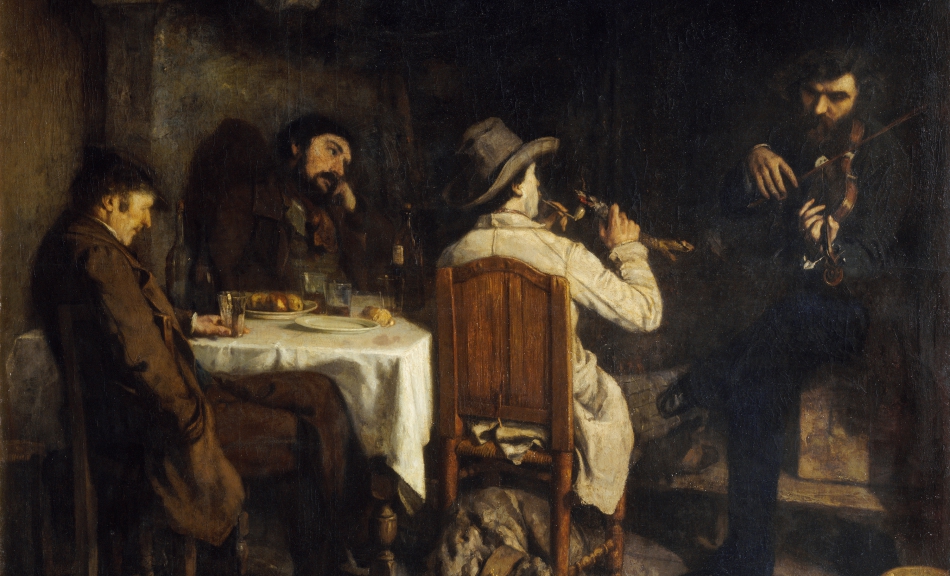 GUSTAVE COURBET, After Dinner at Ornans, 1849 © Lille, Palais des Beaux-Arts | Photo: GrandPalaisRmn (PBA, Lille)/Philipp Bernard GUSTAVE COURBET, After Dinner at Ornans, 1849 © Lille, Palais des Beaux-Arts | Photo: GrandPalaisRmn (PBA, Lille)/Philipp Bernard