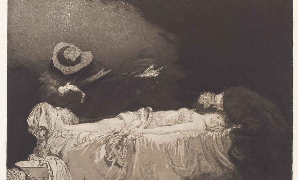 Max Klinger, Aus dem Zyklus »Eine Liebe«: Tod (Opus X: Blatt 10/10), 1903 © Privatbesitz