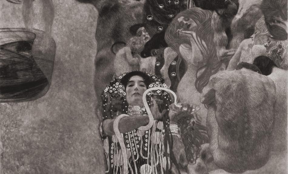 Gustav Klimt, Fakultätsbild Medizin. Ausschnitt mit der Hygieia, um 1907 © Privatbesitz