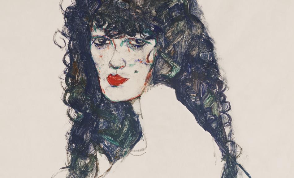 Egon Schiele, Bildnis einer Frau mit schwarzem Haar, 1914 © Privatbesitz